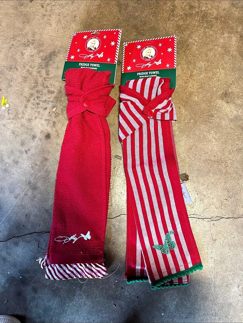 Dolly Parton Christmas Fridge Towel with Snap Closure